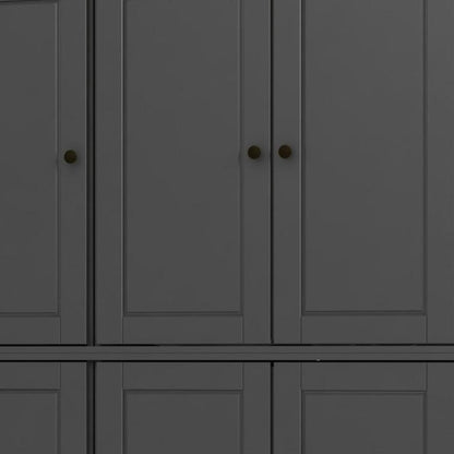 72" Gray Solid Wood 8 Pantry Or Storage Closet
