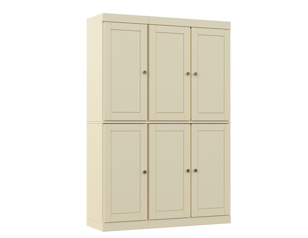 72" Yellow Solid Wood 8 Pantry Or Storage Closet HomeRoots