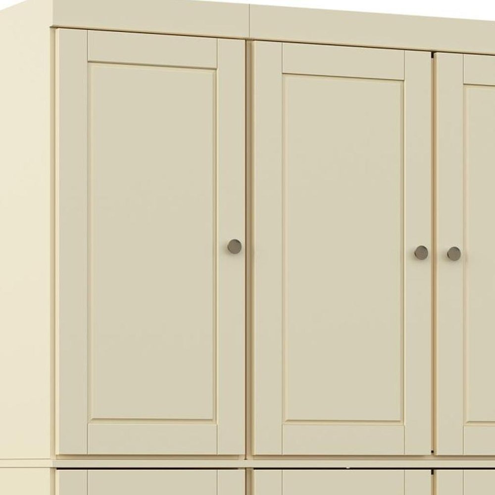 72" Yellow Solid Wood 8 Pantry Or Storage Closet — view 2