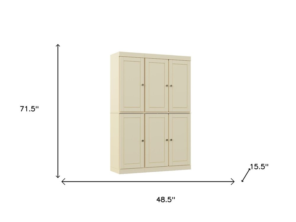 72" Yellow Solid Wood 8 Pantry Or Storage Closet — view 4