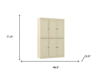72" Yellow Solid Wood 8 Pantry Or Storage Closet HomeRoots
