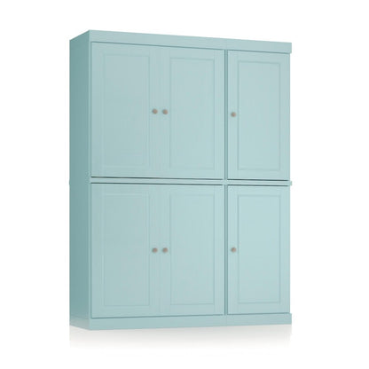 72" Aqua Solid Wood 8 Pantry Or Storage Closet