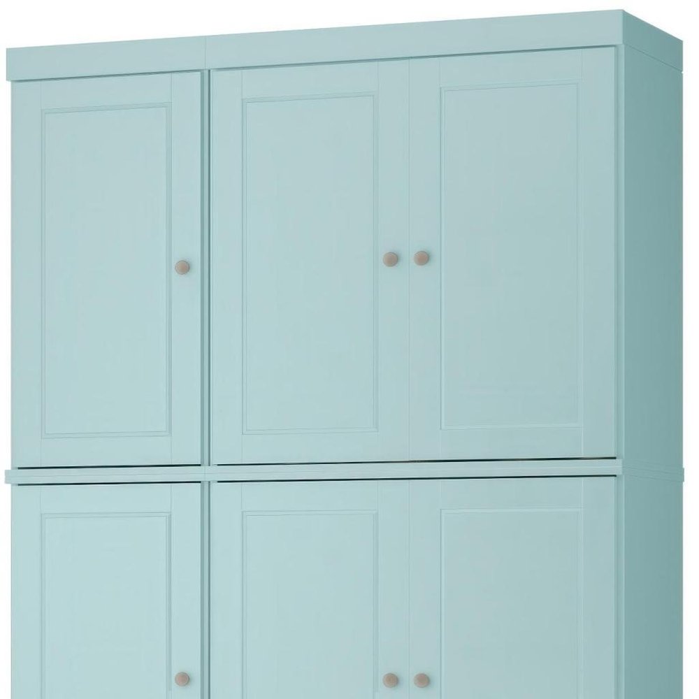 72" Aqua Solid Wood 8 Pantry Or Storage Closet — view 2