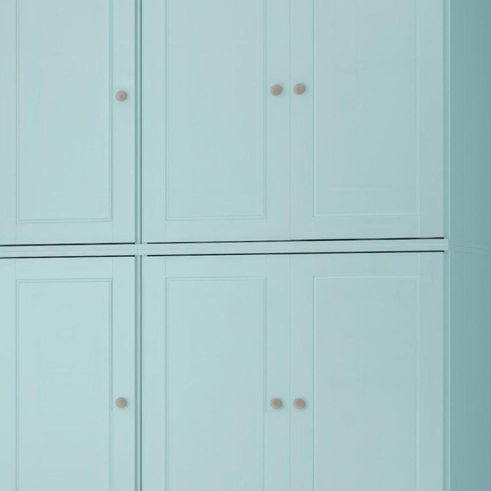 72" Aqua Solid Wood 8 Pantry Or Storage Closet — view 5