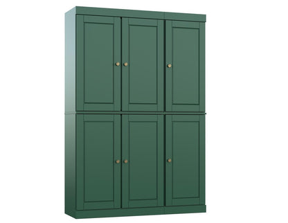 72" Green Solid Wood 8 Pantry Or Storage Closet