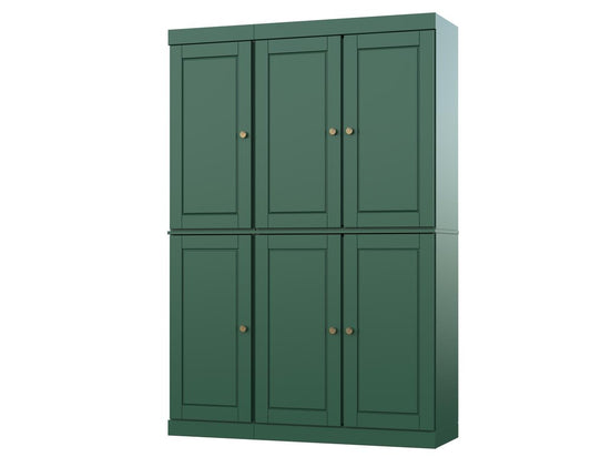 72" Green Solid Wood 8 Pantry Or Storage Closet HomeRoots