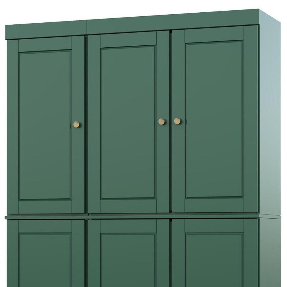 72" Green Solid Wood 8 Pantry Or Storage Closet HomeRoots