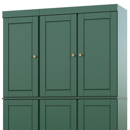 72" Green Solid Wood 8 Pantry Or Storage Closet HomeRoots