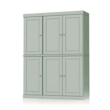 72" Sage Solid Wood 8 Pantry Or Storage Closet HomeRoots