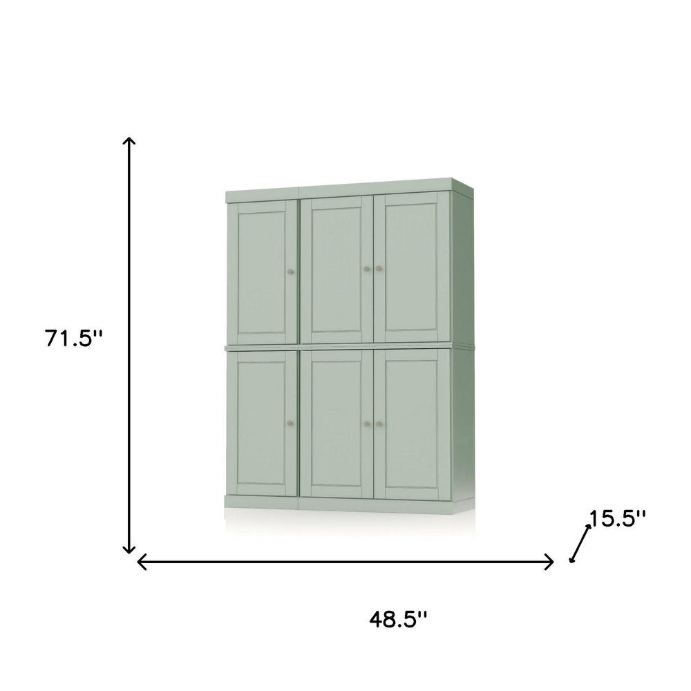 72" Sage Solid Wood 8 Pantry Or Storage Closet — view 4