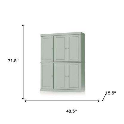 72" Sage Solid Wood 8 Pantry Or Storage Closet HomeRoots