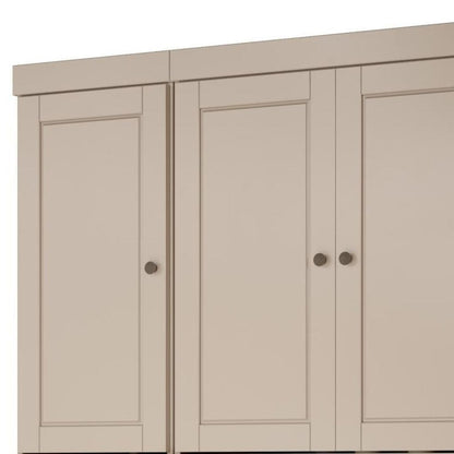 72" Beige Solid Wood 8 Pantry Or Storage Closet HomeRoots