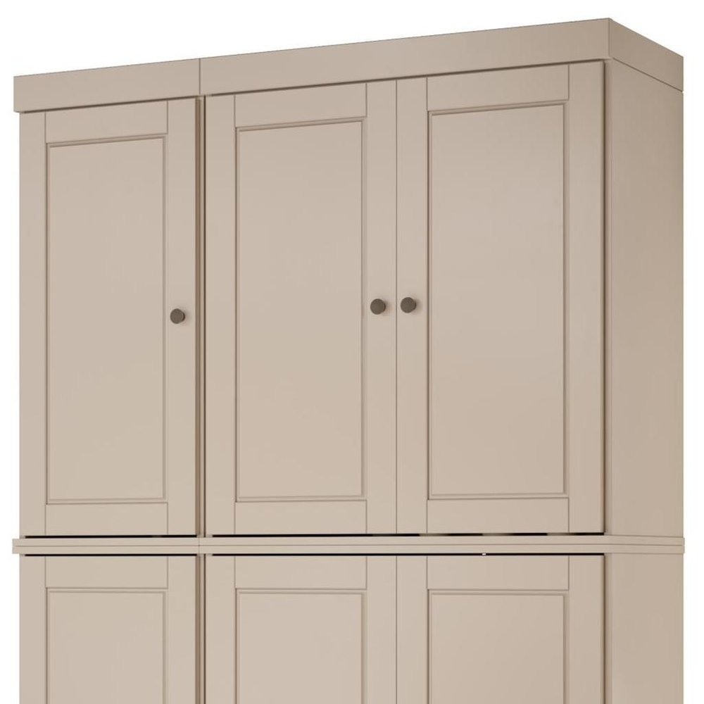 72" Beige Solid Wood 8 Pantry Or Storage Closet HomeRoots