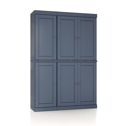 72" French Blue Solid Wood 8 Pantry Or Storage Closet HomeRoots