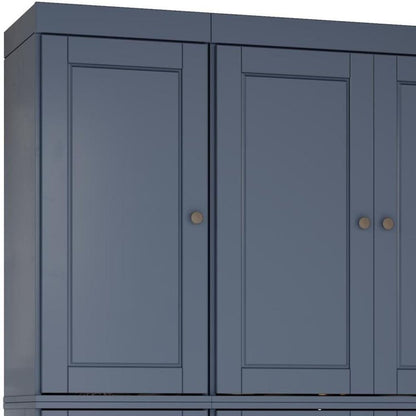 72" French Blue Solid Wood 8 Pantry Or Storage Closet HomeRoots