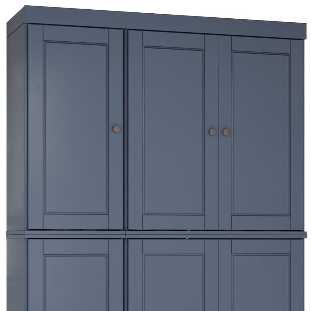 72" French Blue Solid Wood 8 Pantry Or Storage Closet — view 3