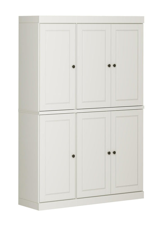 72" Off White Solid Wood 8 Pantry Or Storage Closet HomeRoots
