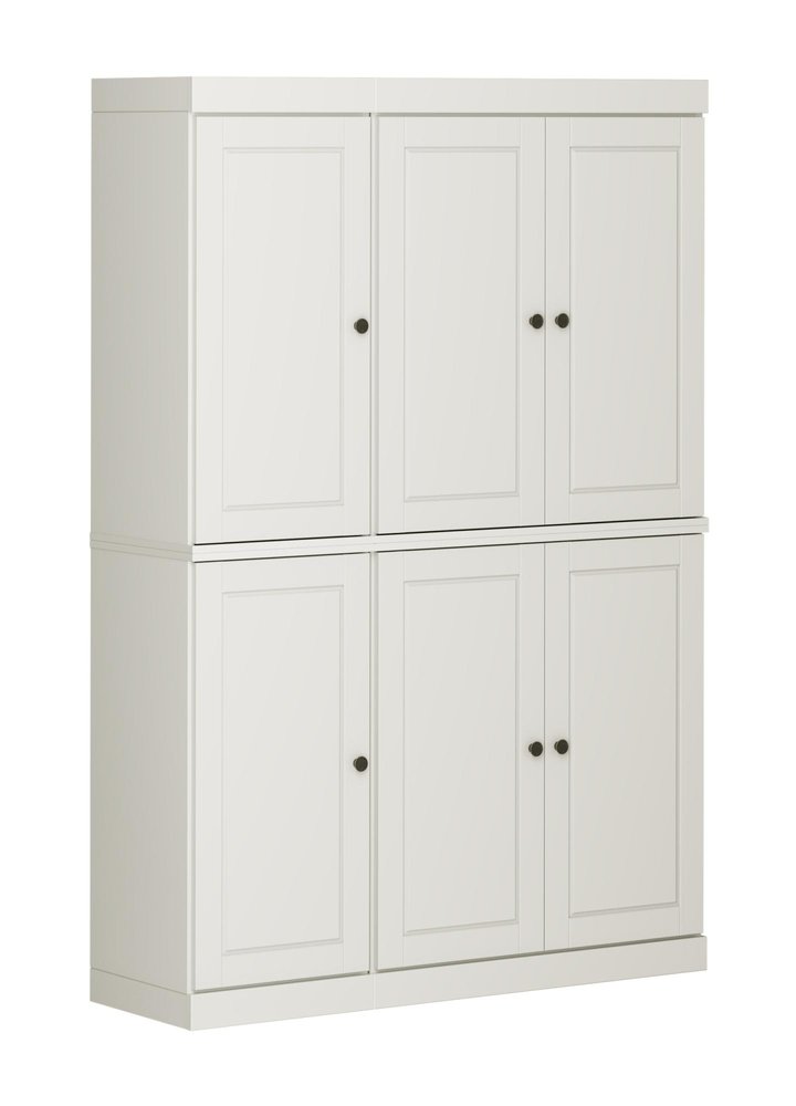 72" Off White Solid Wood 8 Pantry Or Storage Closet HomeRoots