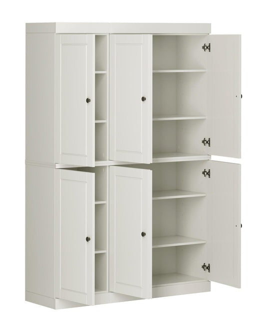 72" Off White Solid Wood 8 Pantry Or Storage Closet HomeRoots