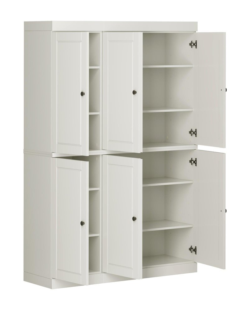 72" Off White Solid Wood 8 Pantry Or Storage Closet HomeRoots