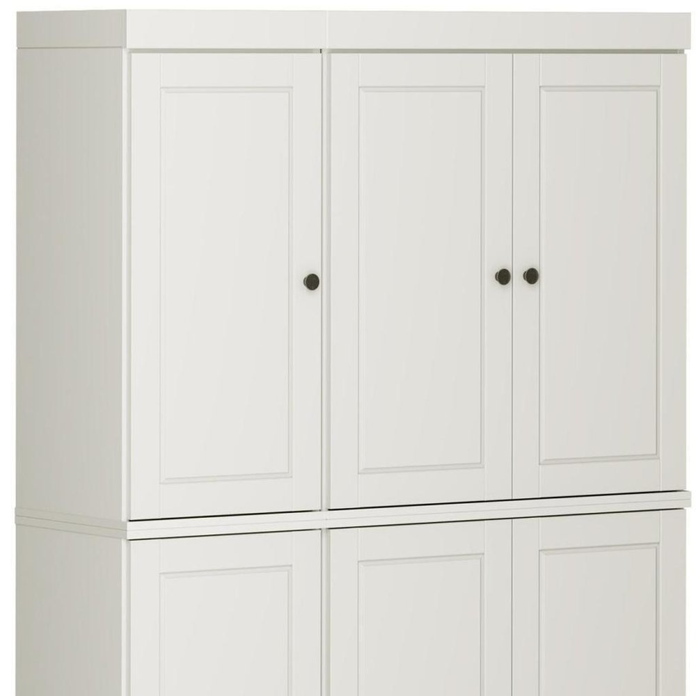 72" Off White Solid Wood 8 Pantry Or Storage Closet — view 4
