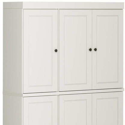 72" Off White Solid Wood 8 Pantry Or Storage Closet HomeRoots
