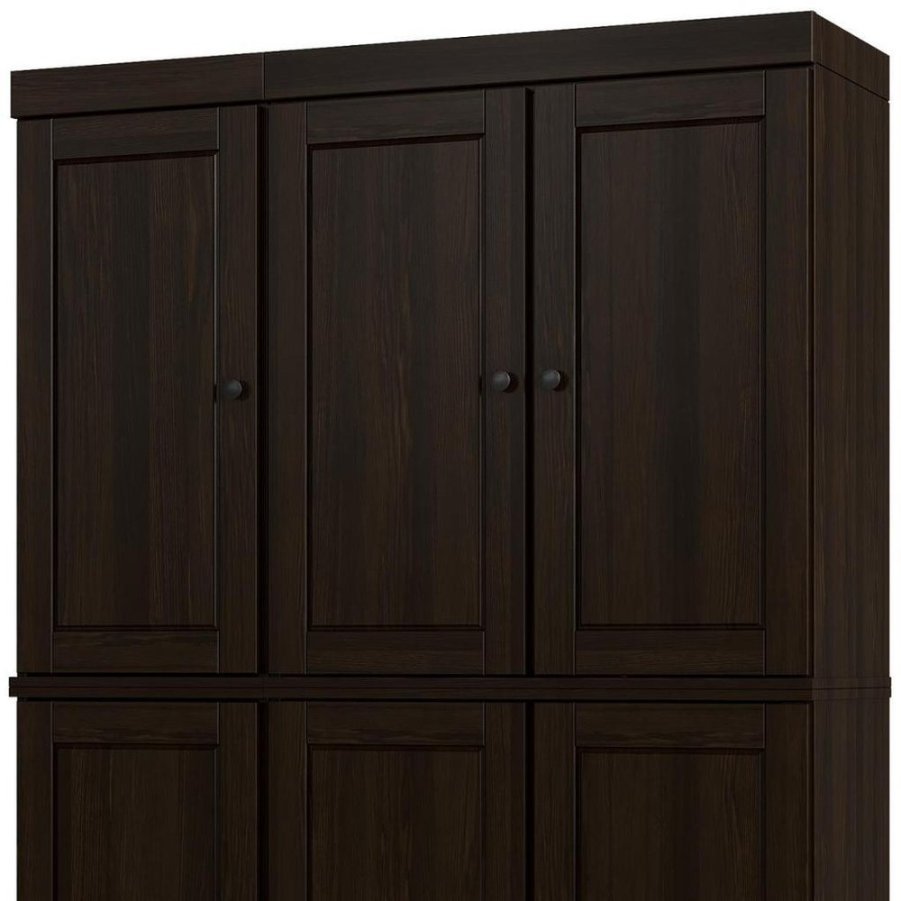 72" Espresso Solid Wood 8 Pantry Or Storage Closet HomeRoots