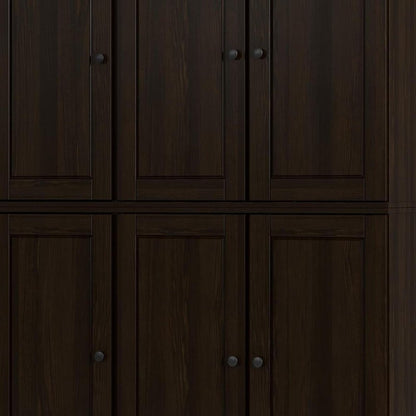72" Espresso Solid Wood 8 Pantry Or Storage Closet