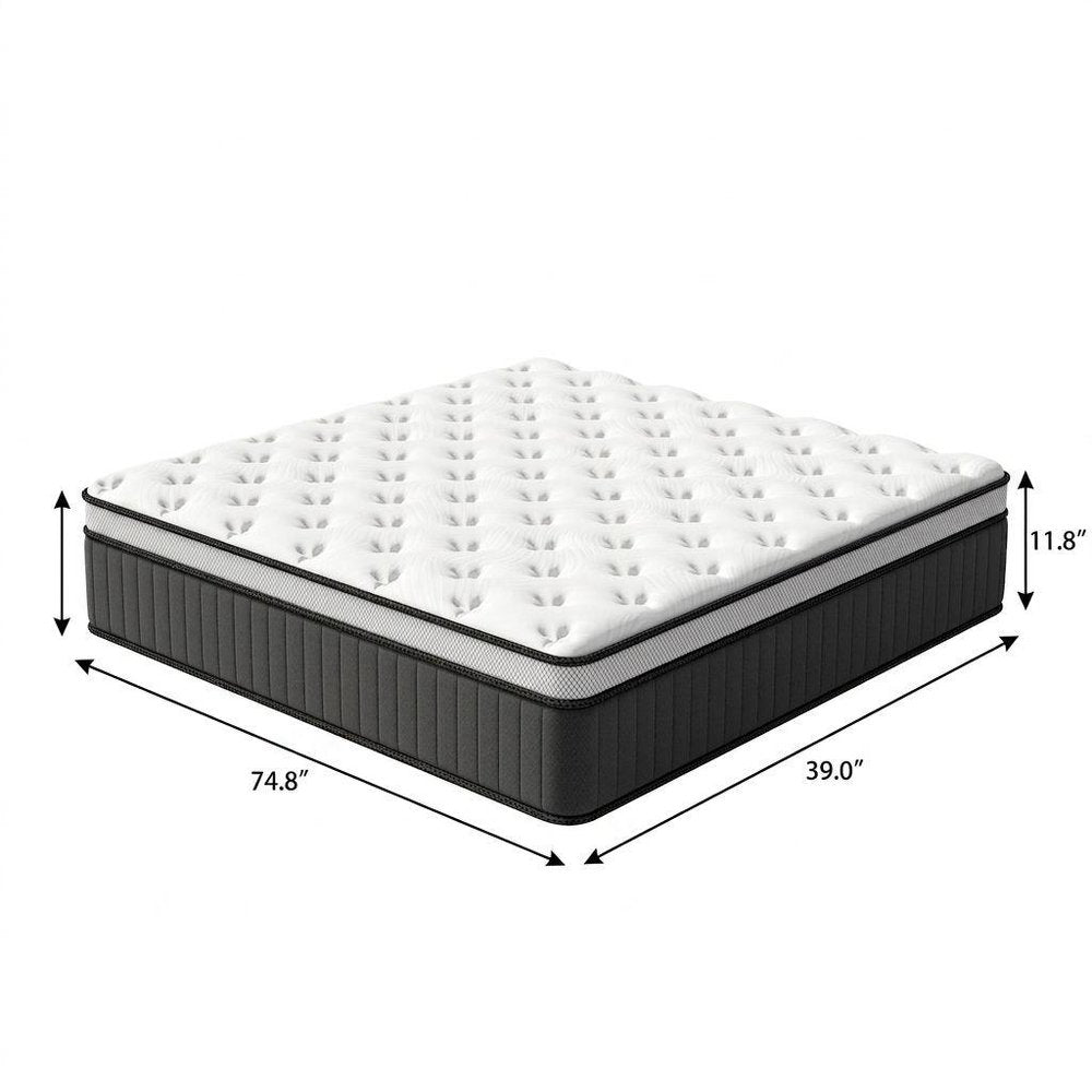 12" Queen Memory Foam Medium Euro Top Hybrid Mattress — view 8