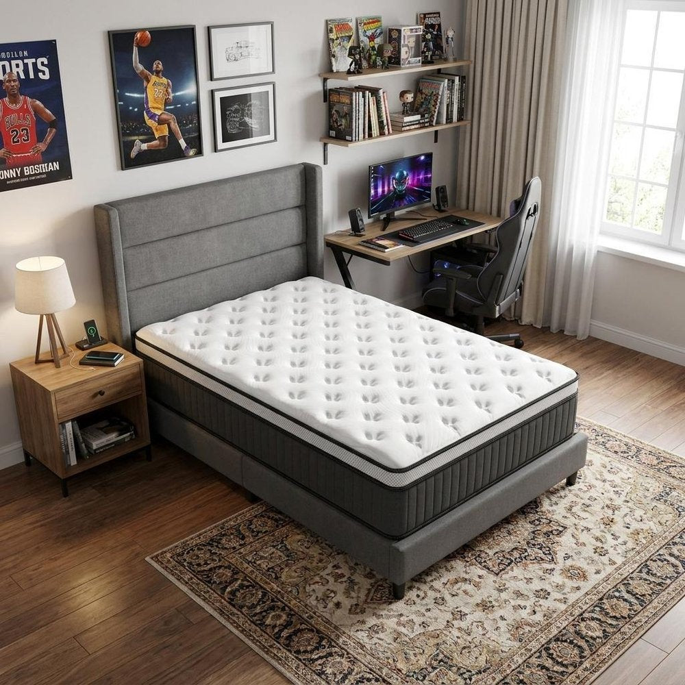 12" Queen Memory Foam Medium Euro Top Hybrid Mattress — view 9