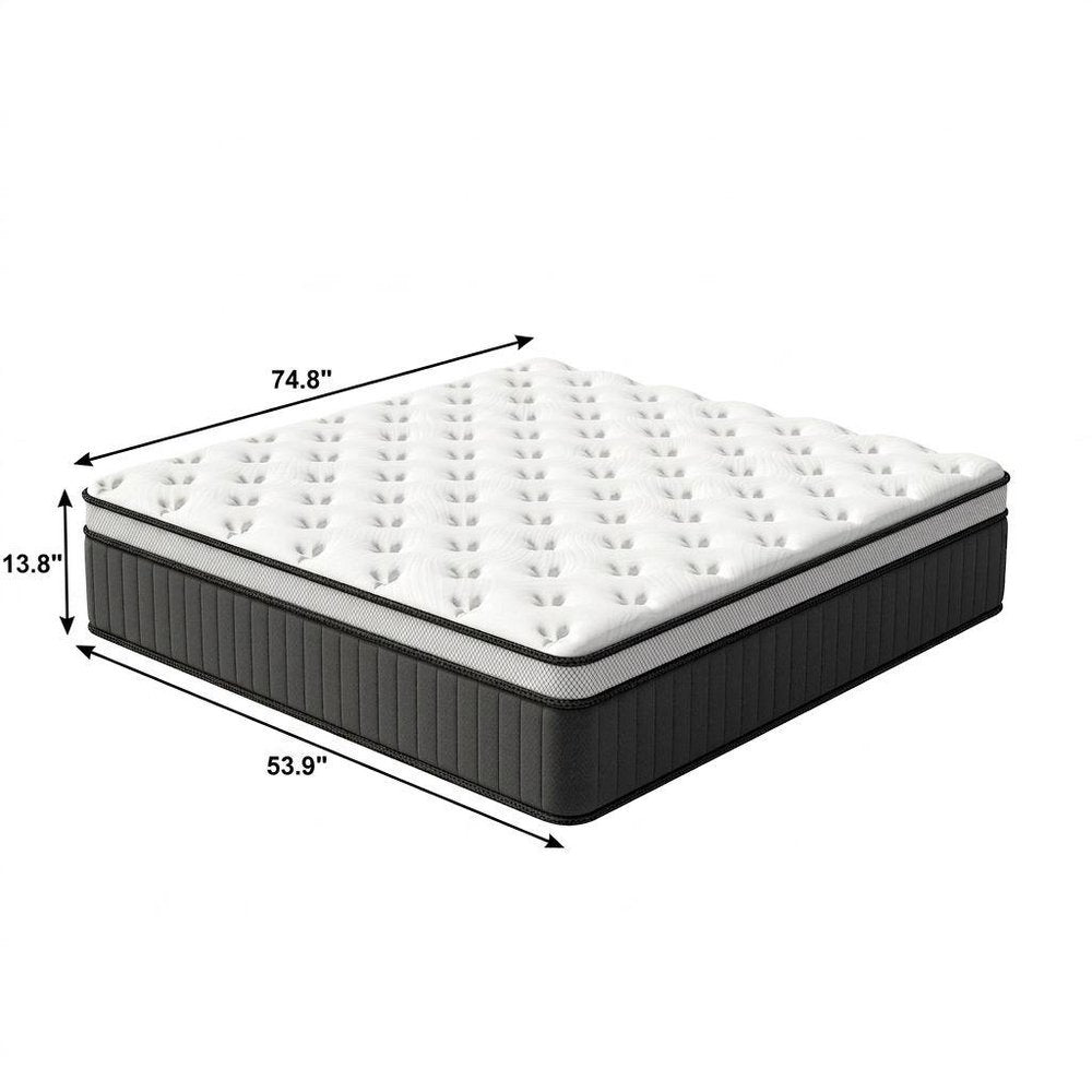 14" Twin Memory Foam Medium Euro Top Hybrid Mattress