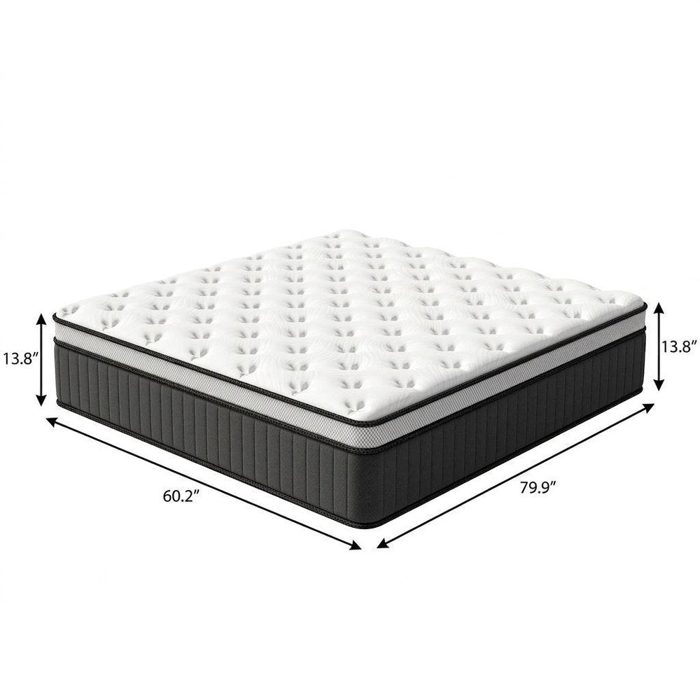 14" Twin Memory Foam Medium Euro Top Hybrid Mattress HomeRoots