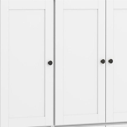 72" White Solid Wood 8 Two Drawer Pantry Or Storage Closet HomeRoots