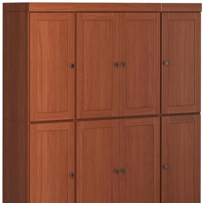 72" Coffee Solid Wood 8 Two Drawer Pantry Or Storage Closet