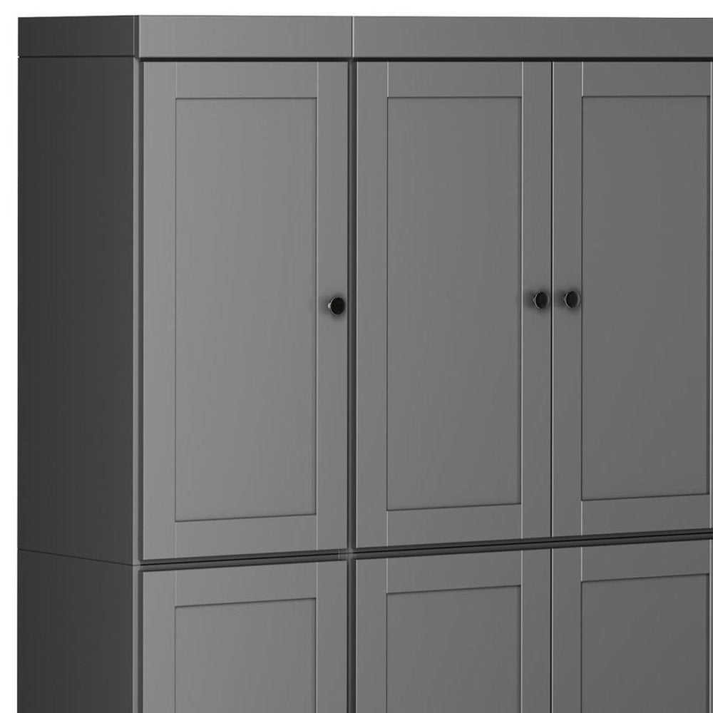 72" Gray Solid Wood 8 Two Drawer Pantry Or Storage Closet — view 4