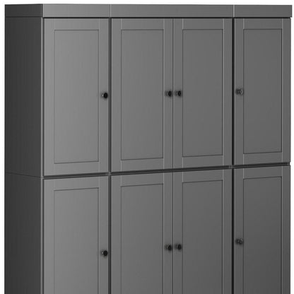 72" Gray Solid Wood 8 Two Drawer Pantry Or Storage Closet HomeRoots