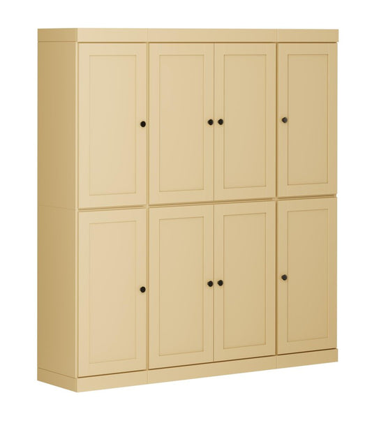 72" Yellow Solid Wood 8 Two Drawer Pantry Or Storage Closet HomeRoots