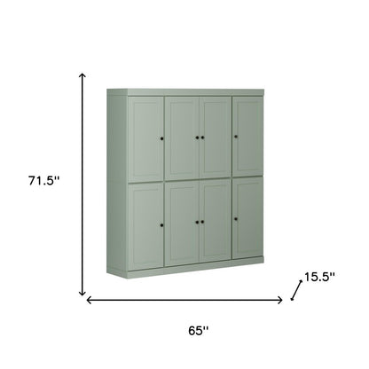 72" Sage Solid Wood 8 Two Drawer Pantry Or Storage Closet HomeRoots