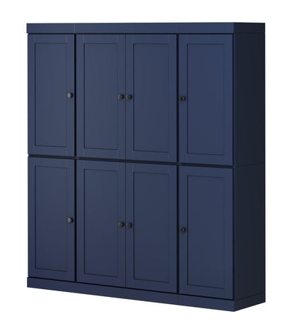 72" Navy Blue Solid Wood 8 Two Drawer Pantry Or Storage Closet HomeRoots