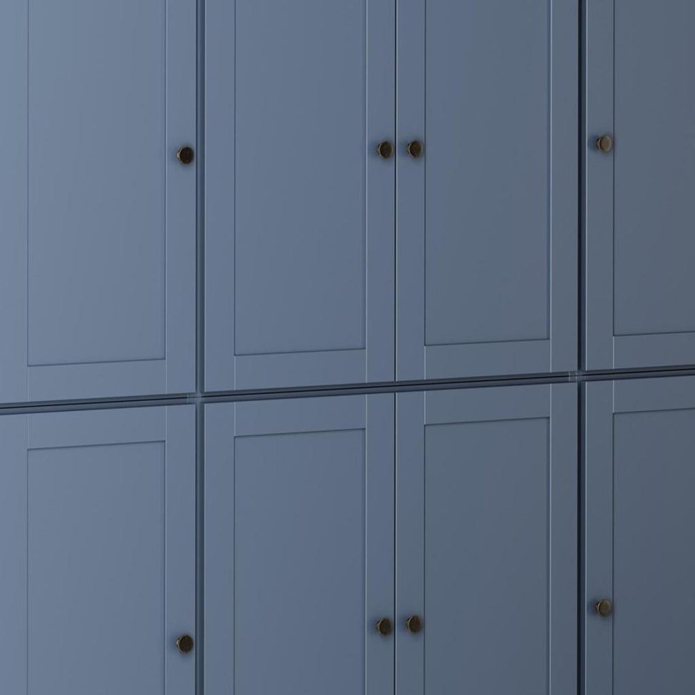 72" French Blue Solid Wood 8 Two Drawer Pantry Or Storage Closet — view 3