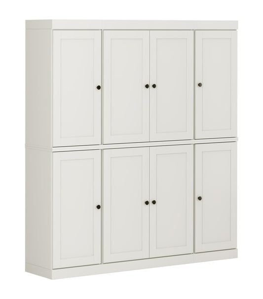 72" Off White Solid Wood 8 Two Drawer Pantry Or Storage Closet HomeRoots
