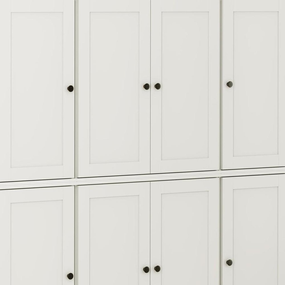 72" Off White Solid Wood 8 Two Drawer Pantry Or Storage Closet HomeRoots
