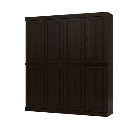 72" Espresso Solid Wood 8 Two Drawer Pantry Or Storage Closet HomeRoots