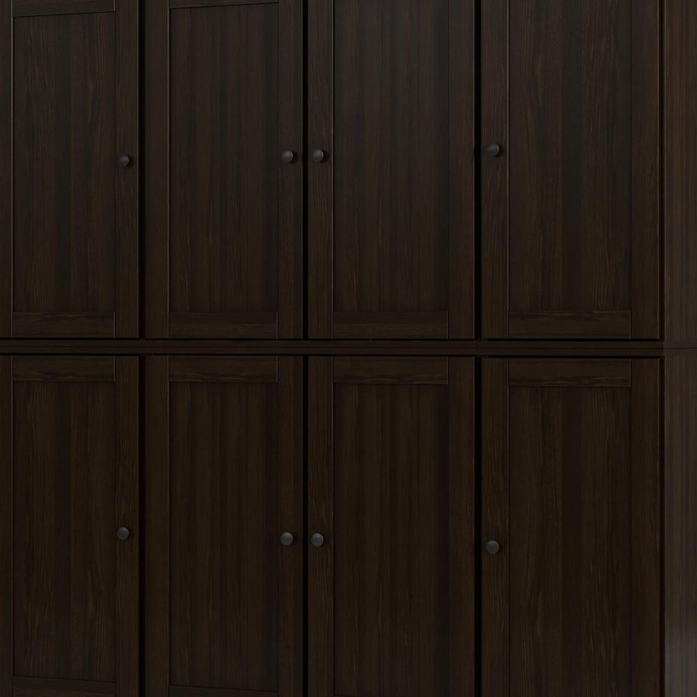 72" Espresso Solid Wood 8 Two Drawer Pantry Or Storage Closet — view 6