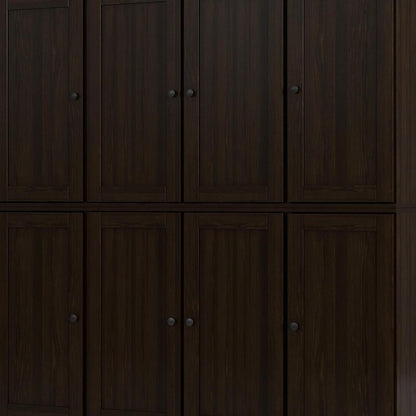 72" Espresso Solid Wood 8 Two Drawer Pantry Or Storage Closet