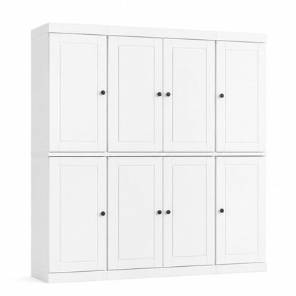 72" White Solid Wood 8 Pantry Or Storage Closet HomeRoots