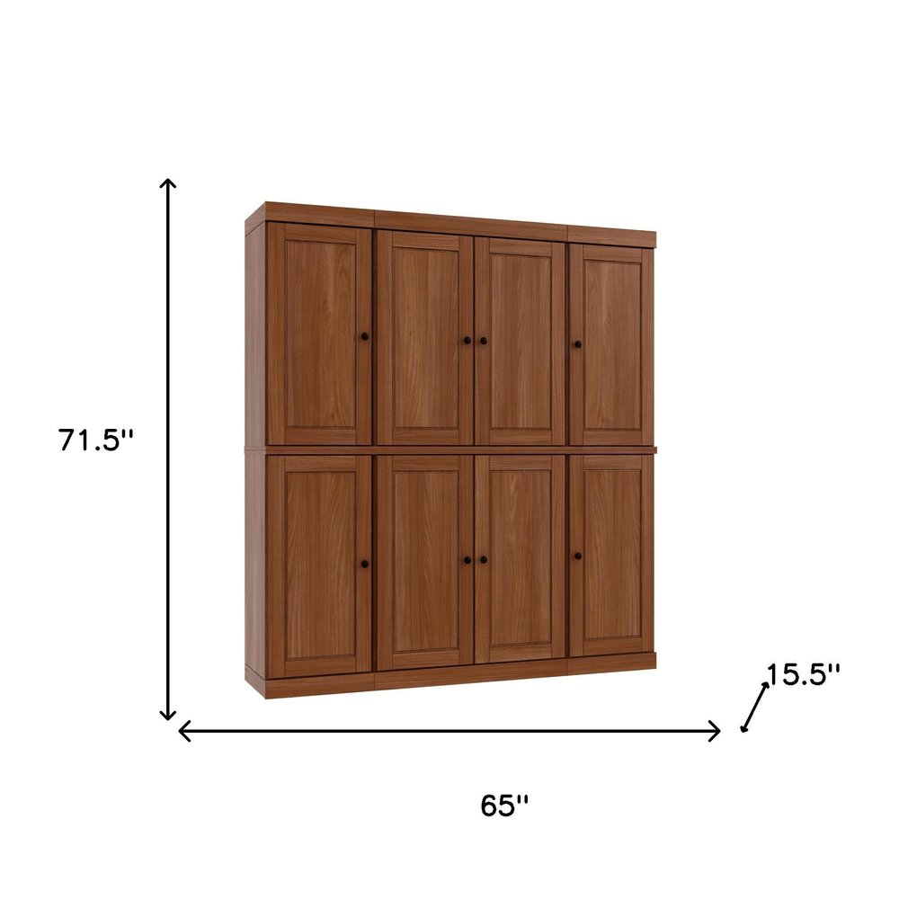 72" Coffee Solid Wood 8 Pantry Or Storage Closet HomeRoots