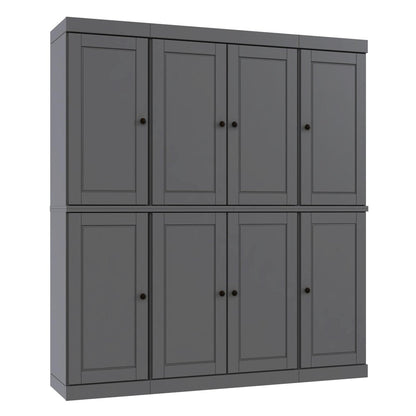 72" Gray Solid Wood 8 Pantry Or Storage Closet HomeRoots