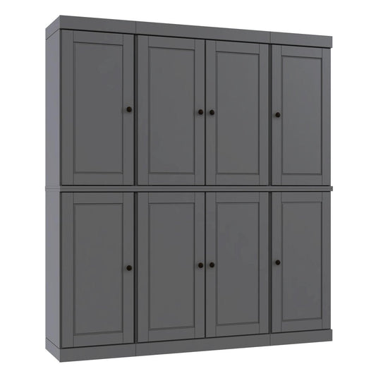 72" Gray Solid Wood 8 Pantry Or Storage Closet HomeRoots