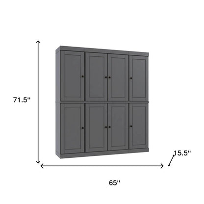 72" Gray Solid Wood 8 Pantry Or Storage Closet HomeRoots